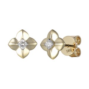 14Kt Yellow Gold Diamond 1/10Ctw Earring