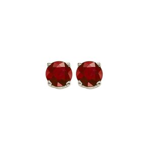 14Kt White Gold Ruby 1Ctw Earring