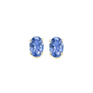 14Kt Yellow Gold Tanzanite 1Ctw Earring