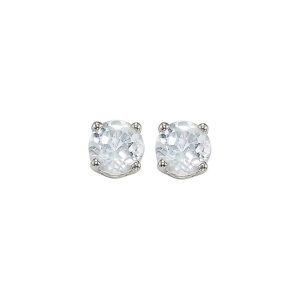 14Kt White Gold White Topaz 1Ctw Earring