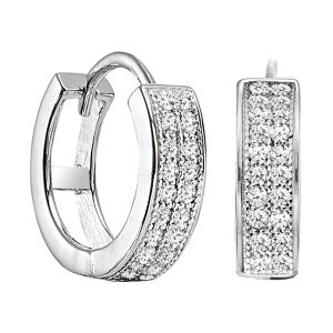 Silver Diamond 1/7Ctw Earring