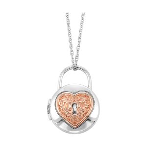 Gold Silver White Rose Pendant