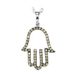 Silver White Diamond 1/4Ctw Pendant