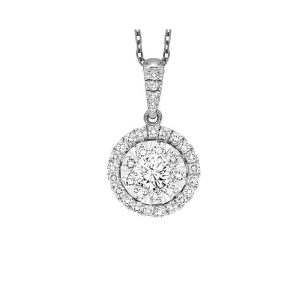 14Kt White Semi Mount 1/2Ctw For 1 1/2Ct Round Center