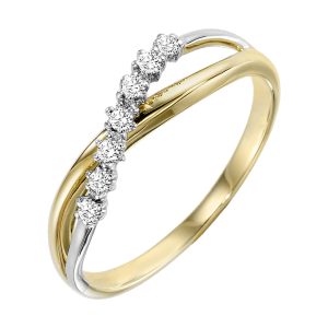 10Kt White Yellow Gold Diamond 1/10Ctw Ring