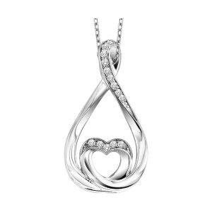 Silver White Diamond 1/20Ctw Pendant