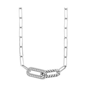 Silver White Diamond 1/3Ctw Necklace