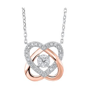 14Kt White Rose Gold Diamond 1/3Ctw Necklace