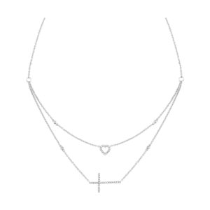 14Kt White Gold Diamond 1/5Ctw Necklace