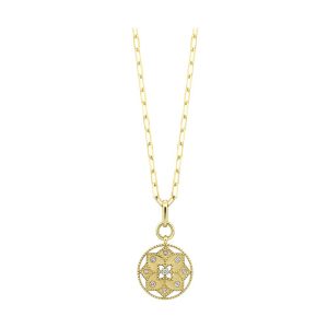 14Kt Yellow Gold Diamond 1/6Ctw Necklace