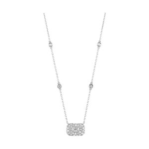 14Kt White Gold Diamond 1Ctw Necklace