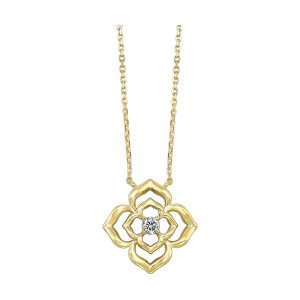 14Kt Yellow Gold Diamond 1/20Ctw Necklace