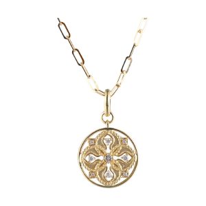 14Kt Yellow Gold Diamond 1/8Ctw Necklace