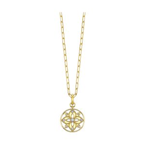 14Kt Yellow Gold Diamond 1/10Ctw Necklace