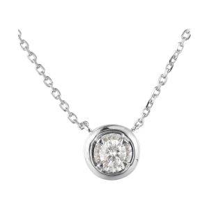 14Kt White Gold Diamond 1/12Ctw Necklace