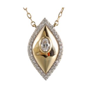 14Kt Yellow Gold Diamond 1/5Ctw Necklace
