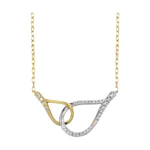 14Kt White Yellow Gold Diamond 1/8Ctw Necklace
