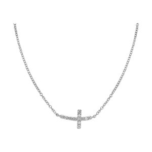 14Kt White Gold Diamond 1/15Ctw Necklace