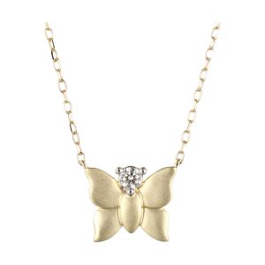 14Kt Yellow Gold Diamond 1/12Ctw Necklace