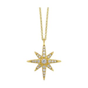 14Kt Yellow Gold Diamond 1/5Ctw Pendant