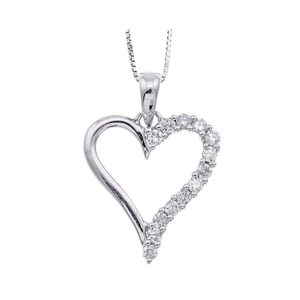 14Kt White Gold Diamond 1/5Ctw Pendant