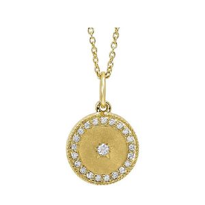 14Kt Yellow Gold Diamond 1/5Ctw Pendant