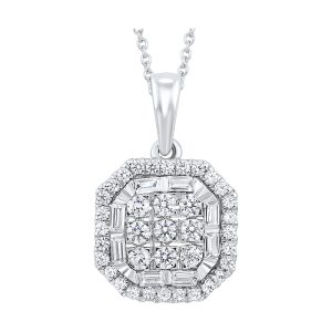 14Kt White Gold Diamond 1/2Ctw Pendant