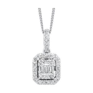 14Kt White Gold Diamond 1/6Ctw Pendant
