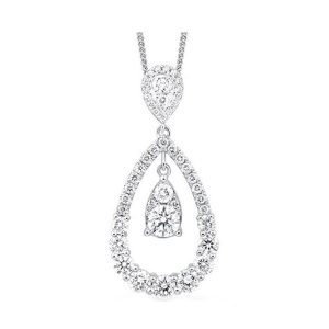 14Kt White Gold Diamond 1 3/8Ctw Pendant