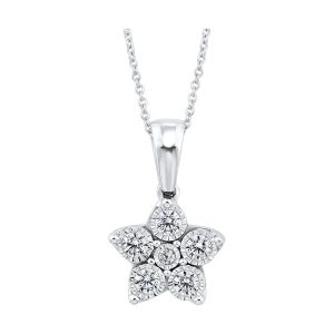 Silver White Diamond 1/25Ctw Pendant