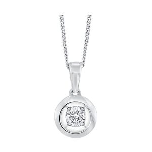 14Kt White Gold Diamond 1/12Ctw Pendant