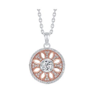 Silver White Rose Pendant