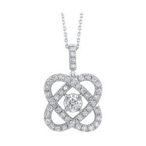 14Kt White Gold Diamond 1/2Ctw Pendant