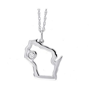 14Kt White Gold Diamond 1/25Ctw Pendant
