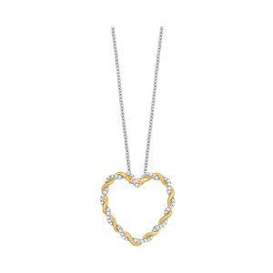 10Kt White Yellow Gold Diamond 1/6Ctw Pendant