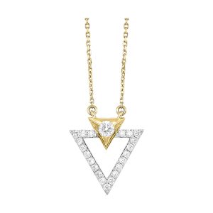 14Kt White Yellow Gold Diamond 1/4Ctw Pendant