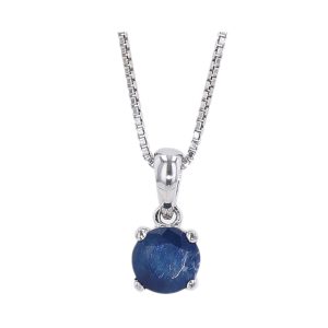 Silver Created Sapphire 5/8Ctw Pendant