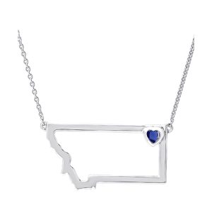 Silver Sapphire 1/7Ctw Pendant