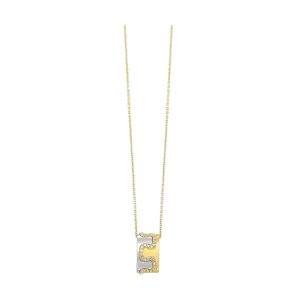 14Kt White Yellow Gold Diamond 1/5Ctw Pendant