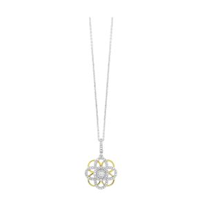 14Kt White Yellow Gold Diamond 1/4Ctw Pendant