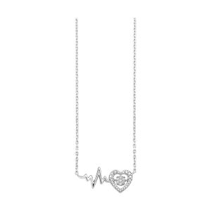 Silver White Diamond 1/50Ctw Pendant