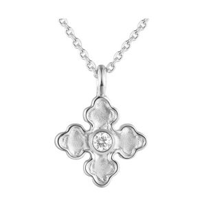 14Kt White Gold Diamond 1/50Ctw Pendant