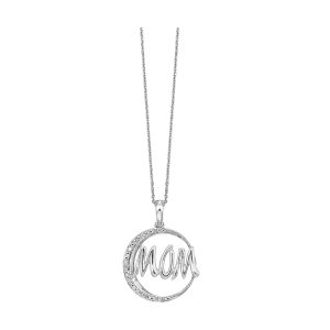 Gold Silver White Diamond 1/20Ctw Pendant