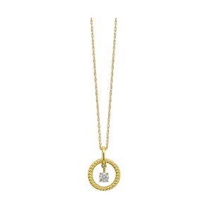 10Kt Yellow Gold Diamond 1/8Ctw Pendant