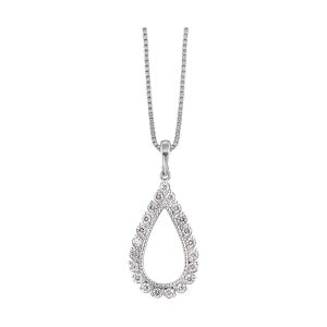 14Kt White Gold Diamond 1/4Ctw Pendant