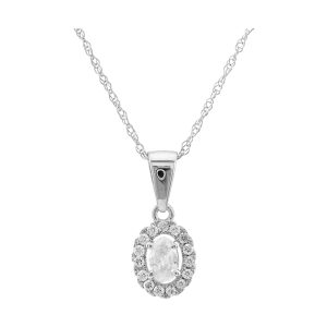 14Kt White Gold Diamond 1/4Ctw Pendant