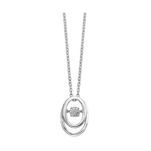 Silver White Diamond 1/20Ctw Pendant