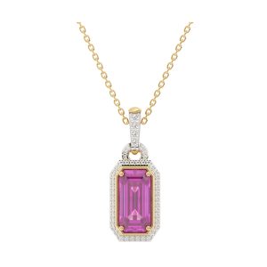 14Kt Yellow Gold Diamond 1/5Ctw & Amethyst 2 7/8Ctw Pendant