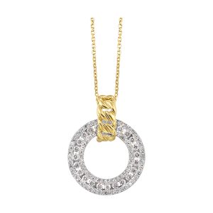 14Kt White Yellow Gold Diamond 1/2Ctw Pendant