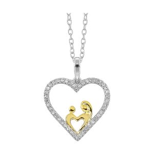 Gold Silver White Yellow Diamond 1/8Ctw Pendant